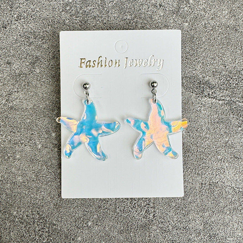 Wholesale earrings turtle water droplets ocean corrugated acrylic earrings