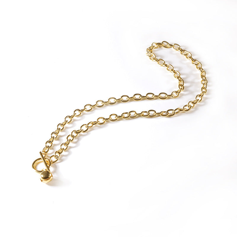 Wholesale Hip-Hop Style Round Beads Titanium Steel  choker necklace