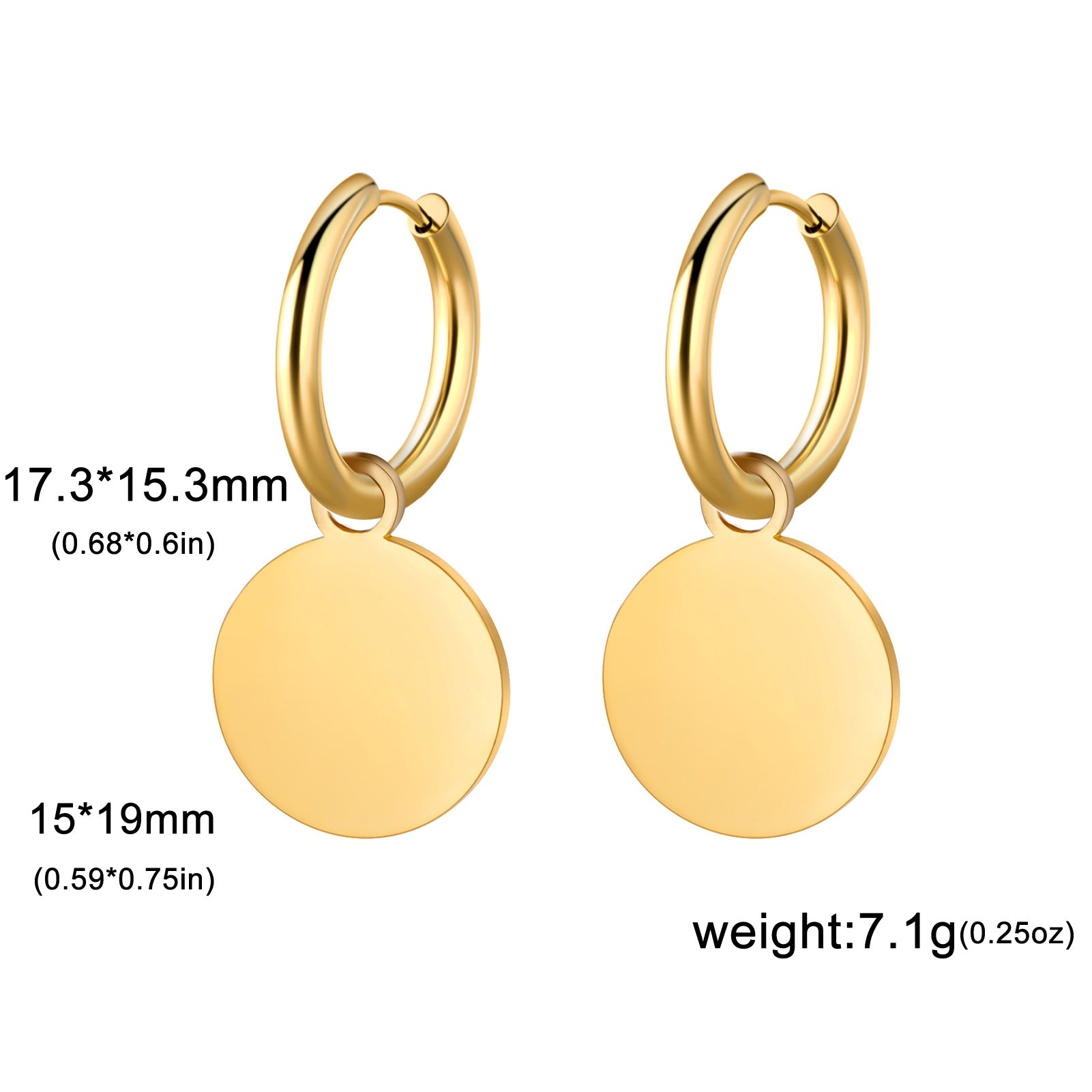 Wholesale Electroplated Stainless Steel Heart-Shaped Earrings Simple Western Style Women Fashion Jewelry Accessory Boutique Resale