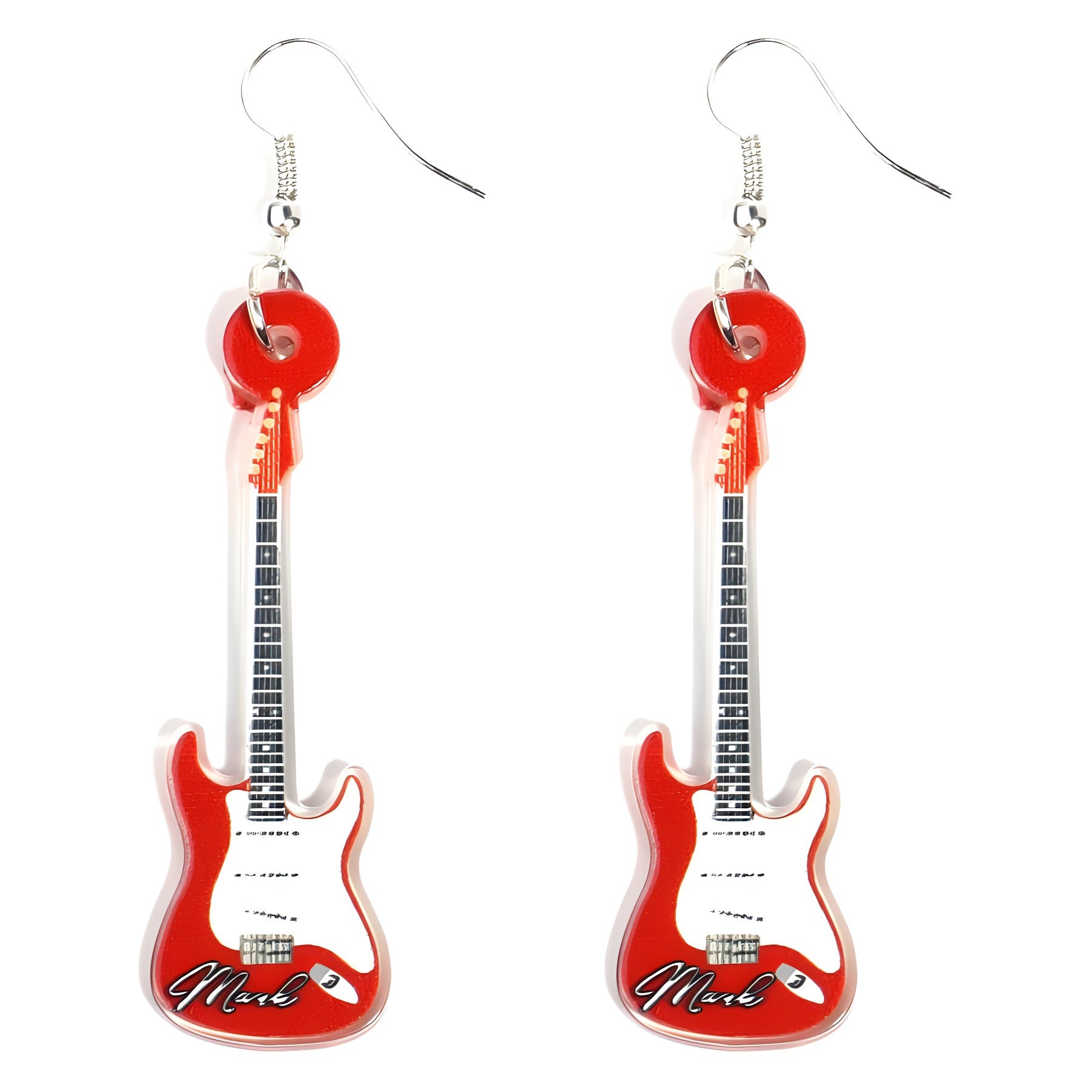 Wholesale Acrylic Printed Plane Guitar Vintage Artistic Distinctive Earrings