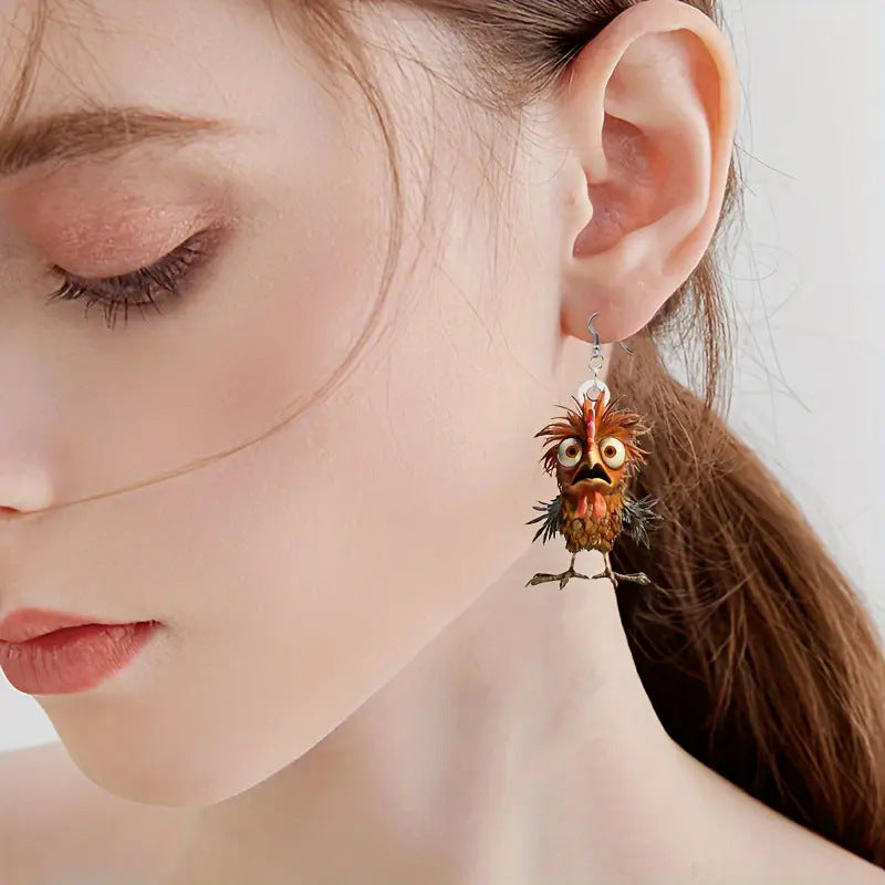 Wholesale  Funny Chick 2D Acrylic Earrings