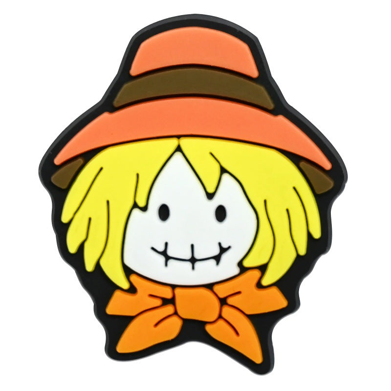 Wholesale   Random 100pcs Thanksgiving series PVC Soft Rubber Shoe Buckle Decoration