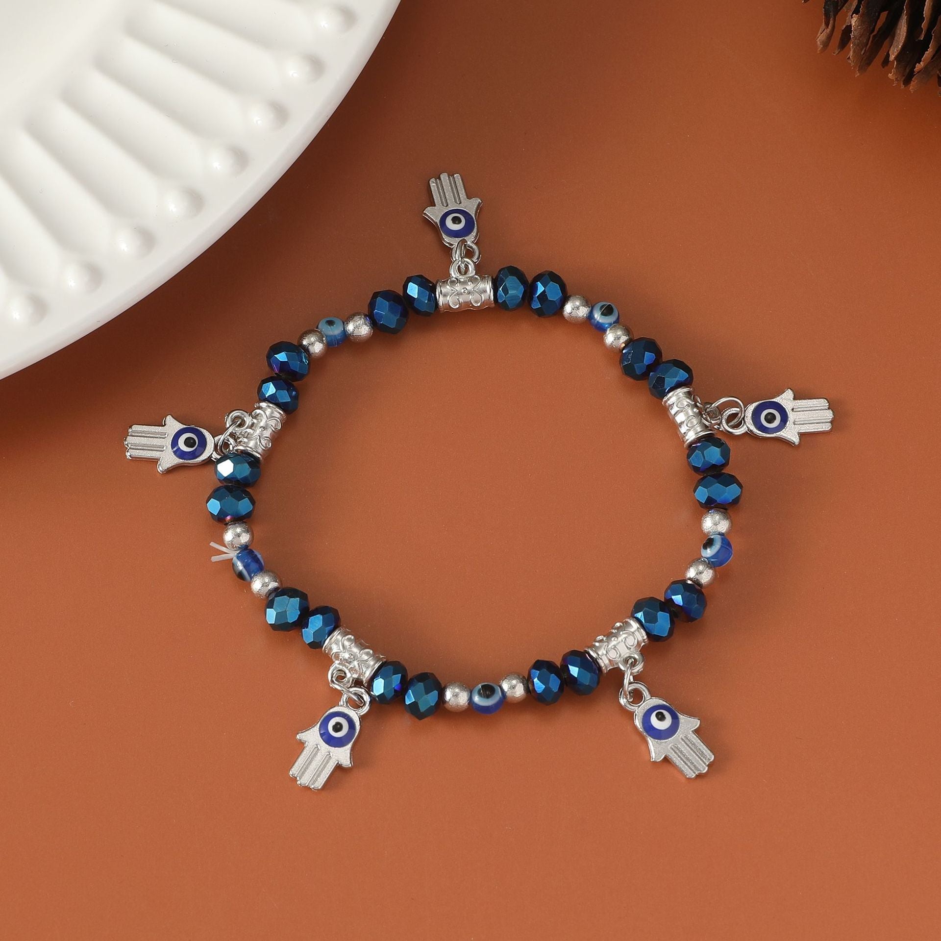 Wholesale Evil Magic Eye Palm Beads Blue Eyes Bracelet Resin Bracelet ACC-BT-MY010