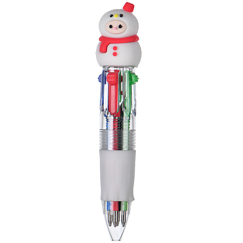 Wholesale Cute cartoon Christmas four-color ballpoint pen