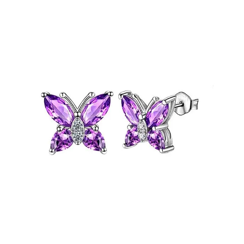 Wholesale Butterfly Rhinestone Crystal Alloy Ring Necklace Earrings ACC-NE-XunOu011