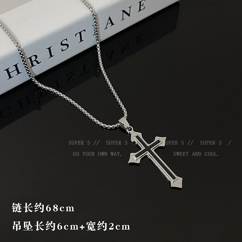 Wholesale Titanium Steel Non-fading Cross Necklaces ACC-NE-Leis009