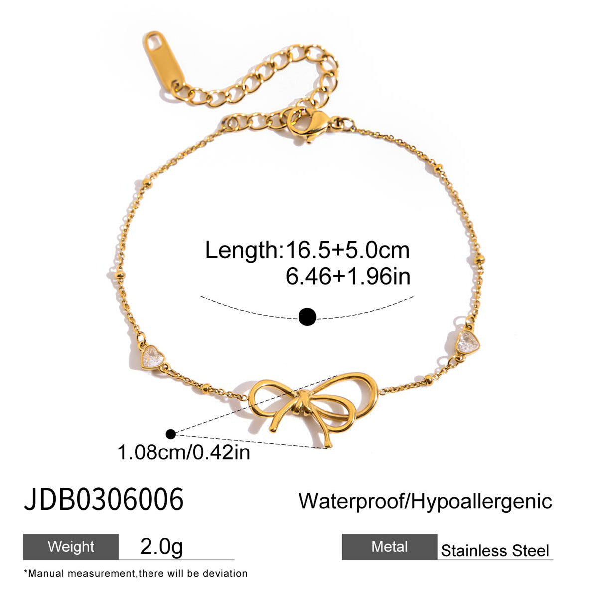 Wholesale 18K Stainless Steel Flower Bracelet with Diamonds