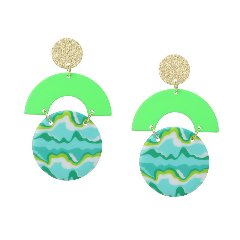 Wholesale Soft Clay Earrings Creative Artistic Woven Geometric Vintage Round Earrings