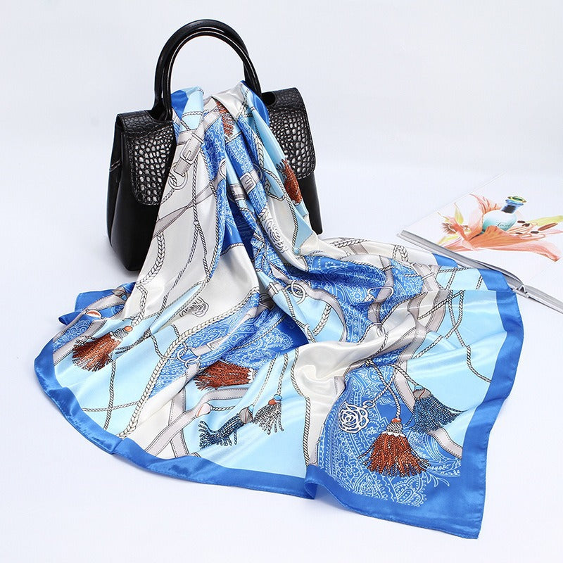 Wholesale 90cm Printed  Silk Women' s Large Square Scarf