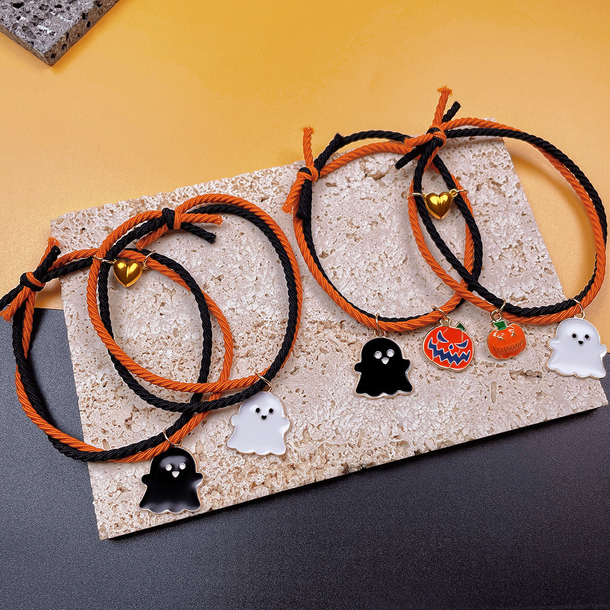 Wholesale Pumpkin Ghost Magnetic Handmade Adjustable Elastic  Bracelet