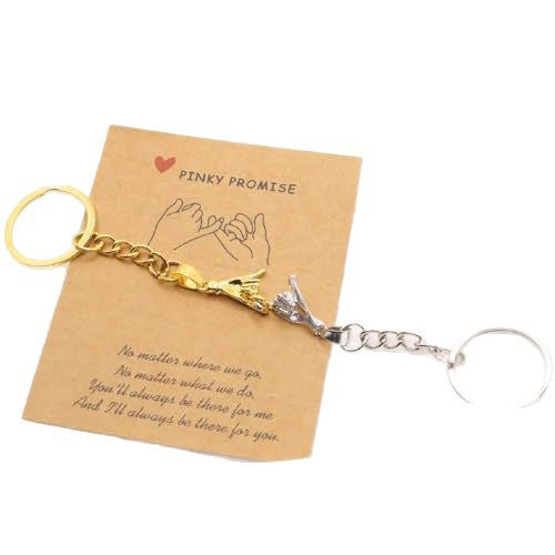 Wholesale Couple Hand-in-Hand Pendant Keychain Metal Gold Chain Valentine Gift Boutique