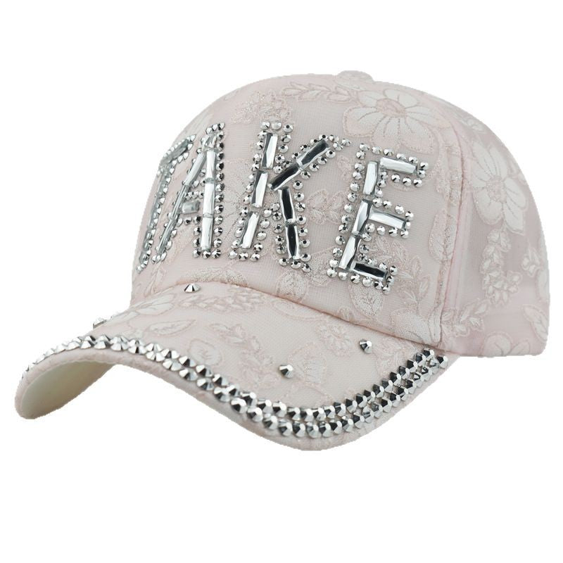 Wholesale Rhinestone Lace Flower Baseball Cap