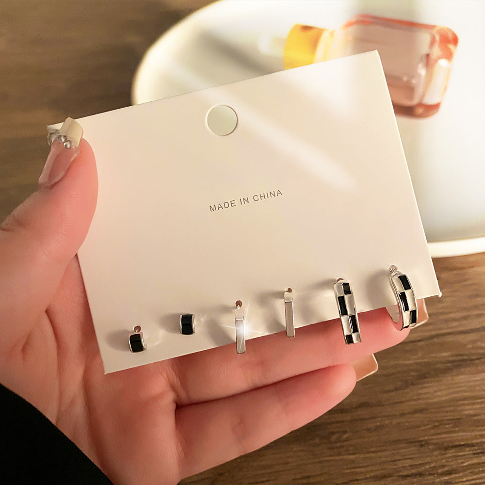 Wholesale 6pcs/set Love Ring  Earrings Distinctive Ear Buckle Advanced Sense Card Earrings