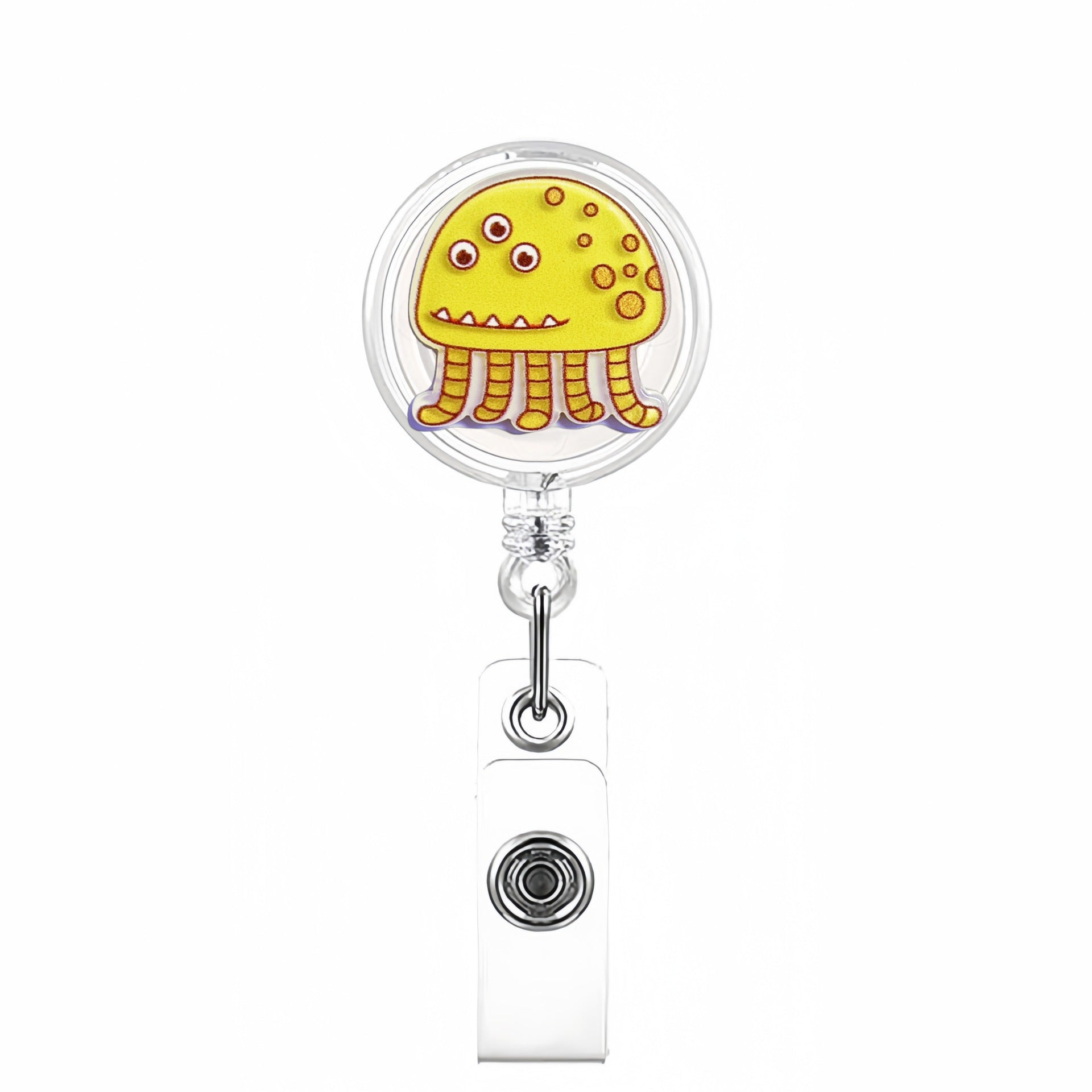 Wholesale Cute Cartoon Monster Series Acrylic Retractable Rotating Badge Keychain