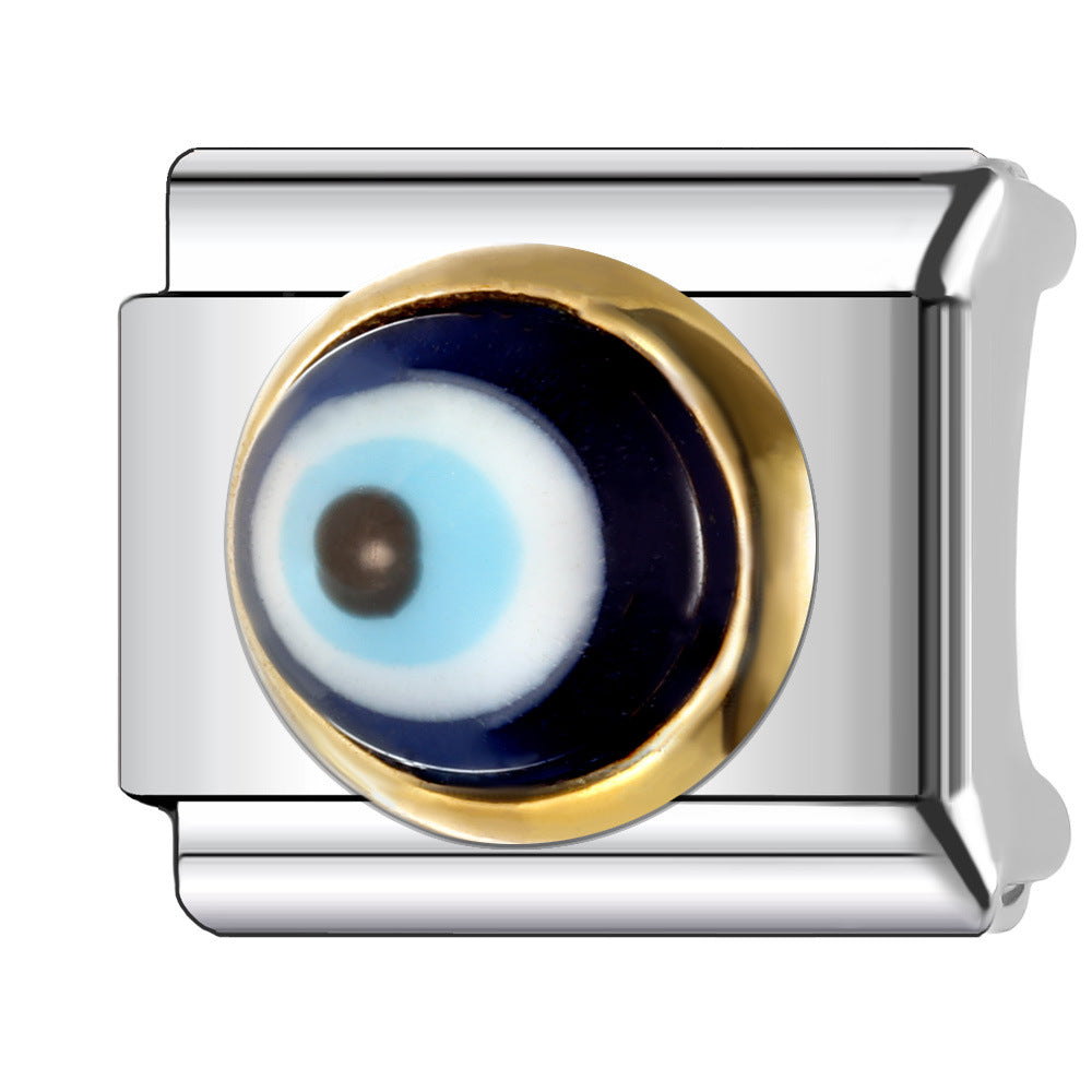 Wholesale Italian Charm Bracelet 9mm DIY Splicing Creative Eye Series Stainless Steel Composable Bracelet