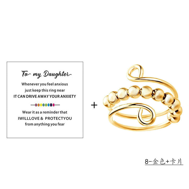 Wholesale Rotating Color Opening Rotating Rainbow Beads Manual Winding Anxiety Ring