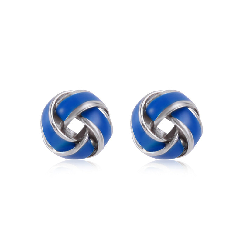 Wholesale American Independence Day Alloy Oil Drop Flag Pentagram Angel Earrings ACC-ES-BinLi003