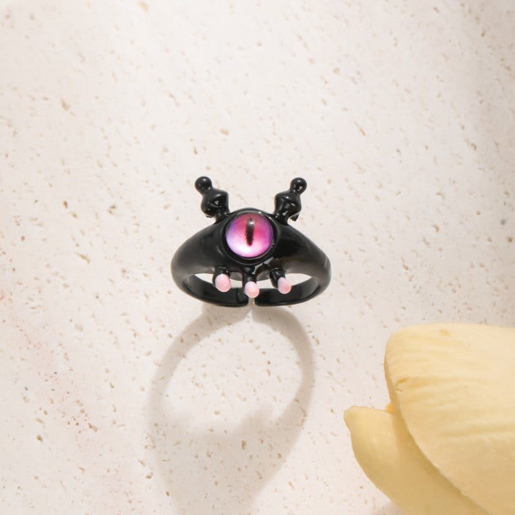 Wholesale Cute Cartoon Monster Colorful Open Rings ACC-RS-JunJie002