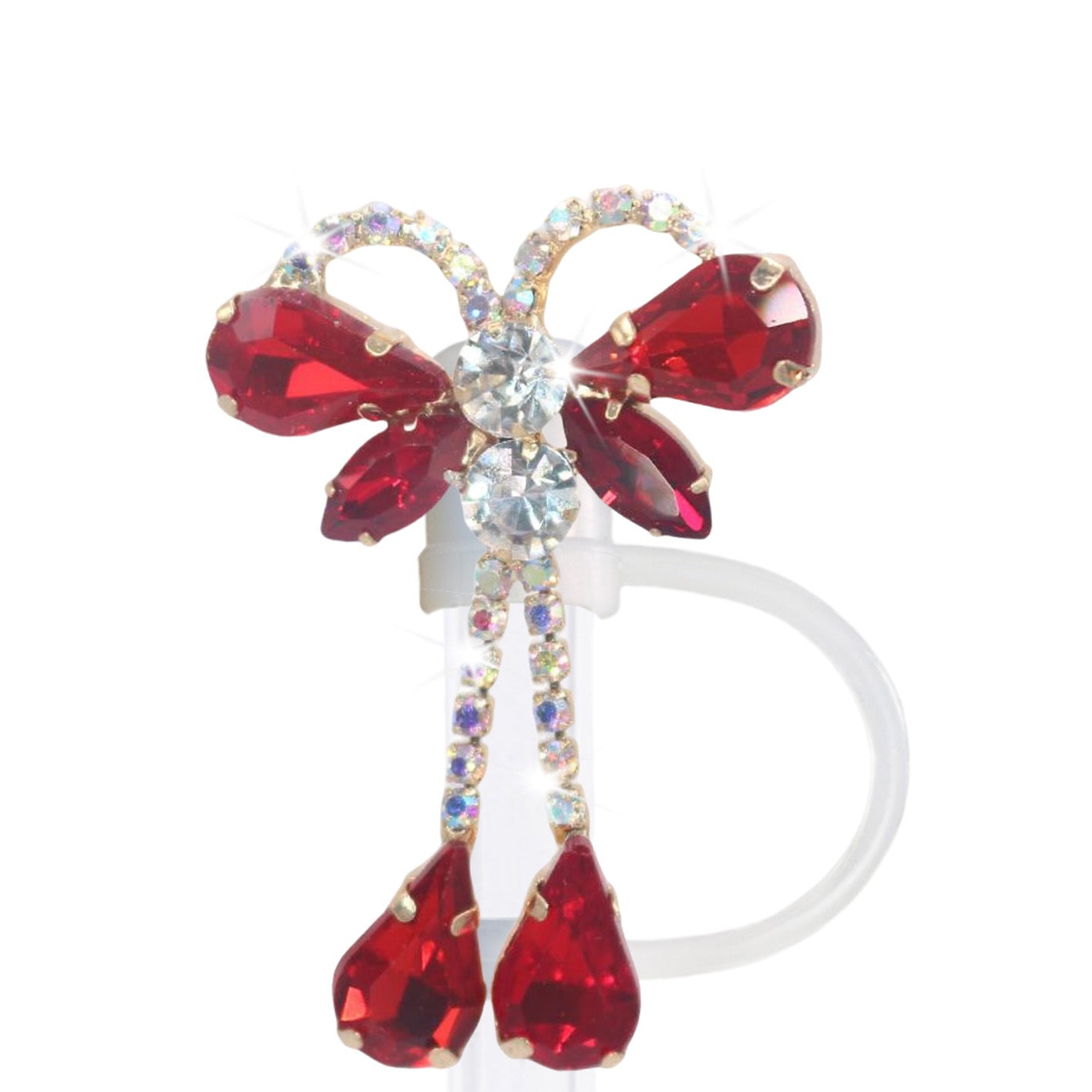 Wholesale Wholesale 50pcs Teardrop Butterfly Pendant 10mm Straw Cover Straw Tube Cap