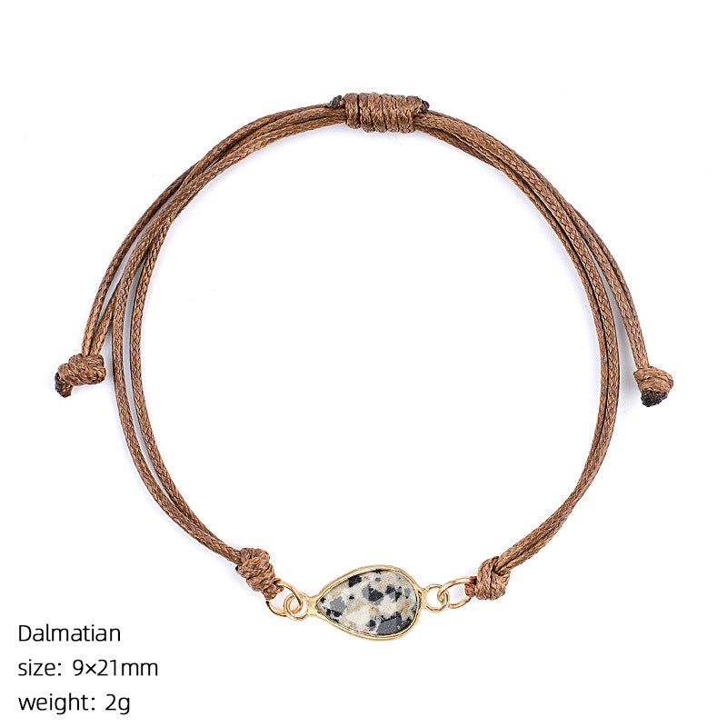 Wholesale Adjustable Woven Tiger Eye Stone Teardrop Bracelet Fashion Accessory Gift