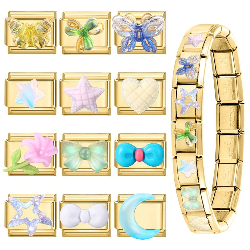 Wholesale Italian Charm Bracelet 9mm DIY Splicing Cute Creative Stainless Steel Composable Bracelet