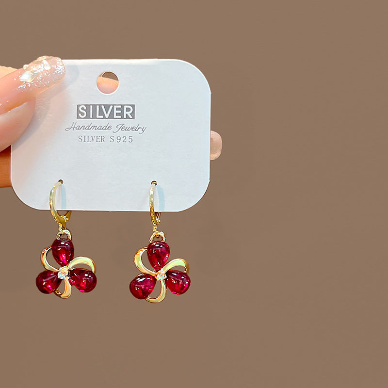 Wholesale Vintage Butterfly Hollow Blue Five-pointed Star Earrings