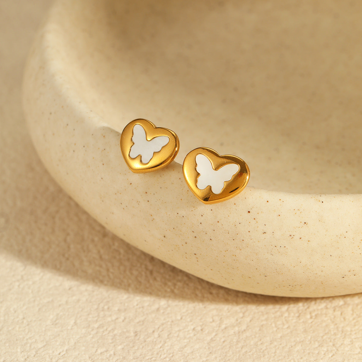 Wholesale  Stainless Steel Clavicle Chain Heart-Shaped Earrings Versatile Necklace Jewelry