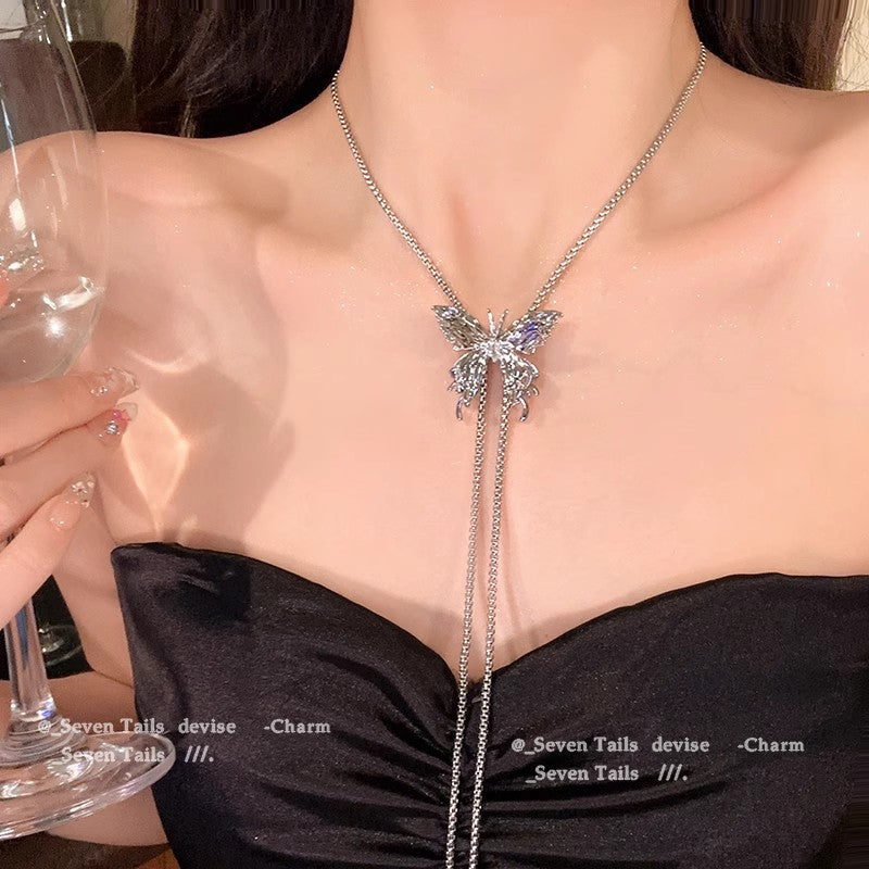 Wholesale Pull Butterfly Necklace  Light Luxury  Necklaces