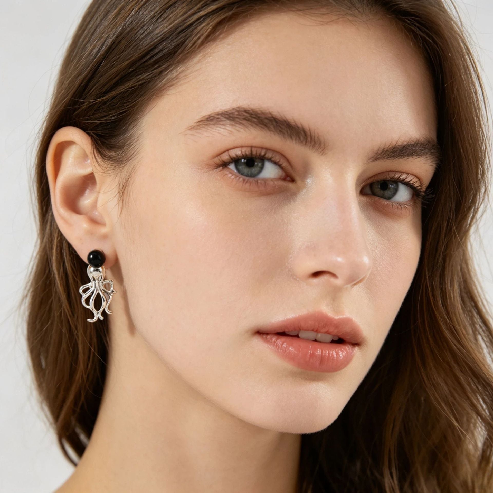 Wholesale Vintage Octopus Earrings For Women Zinc Alloy  Jewelry With Black Pearl Trendy Party Fashion Accessory
