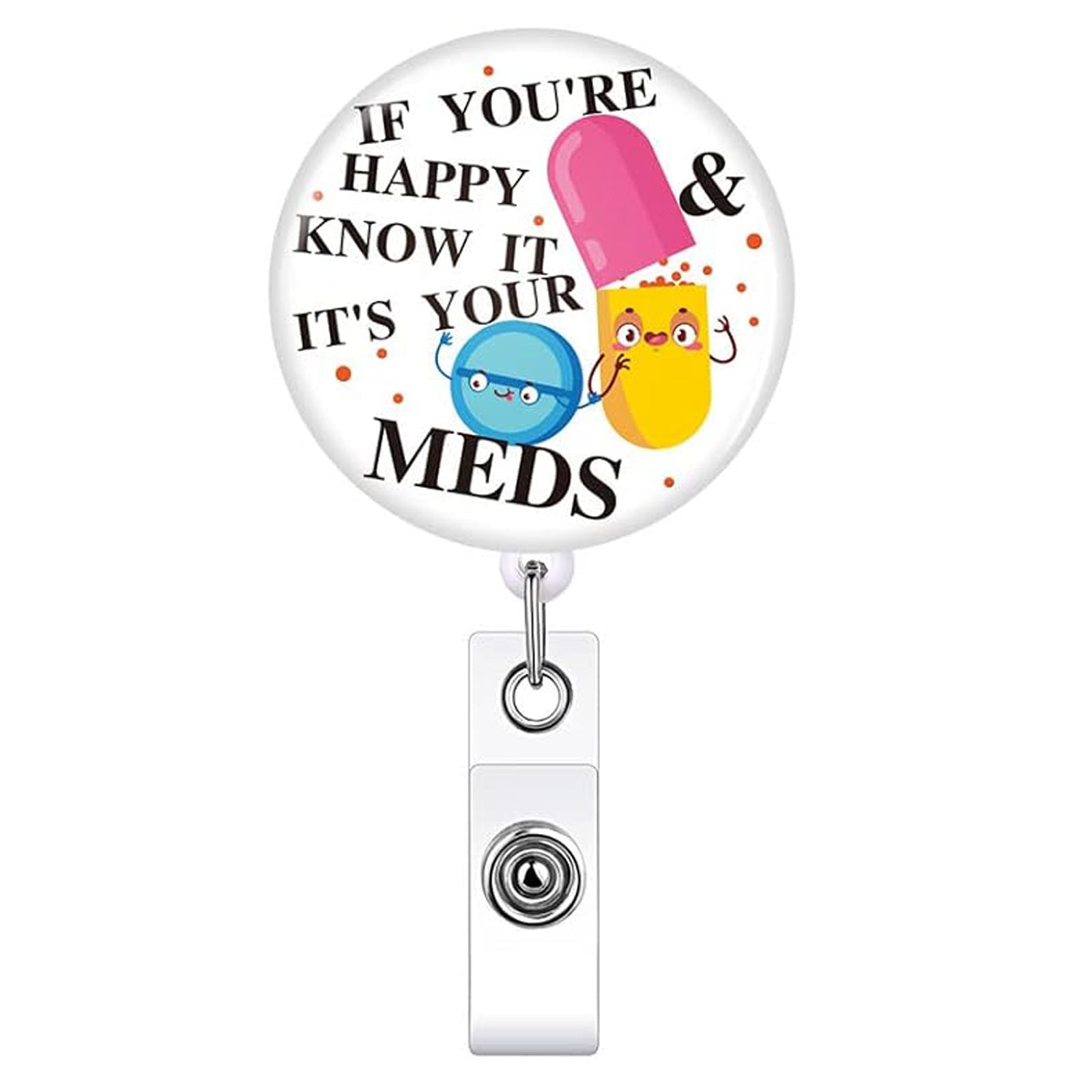 Wholesale Medical Glue Patch Medicine Bottle Pill Retractable Rotating Badge Keychain ACC-KC-QiDing023
