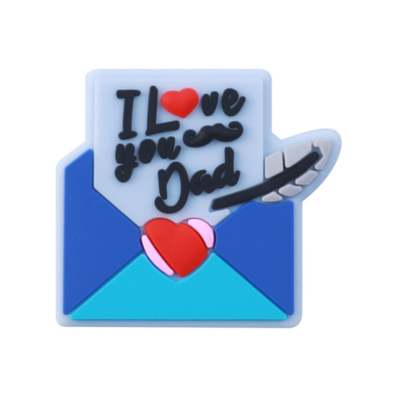 Wholesale 20pcs Father's Day Silicone Focal Beads DIY Beaded Pen Accessories ACC-BDS-HeXing017