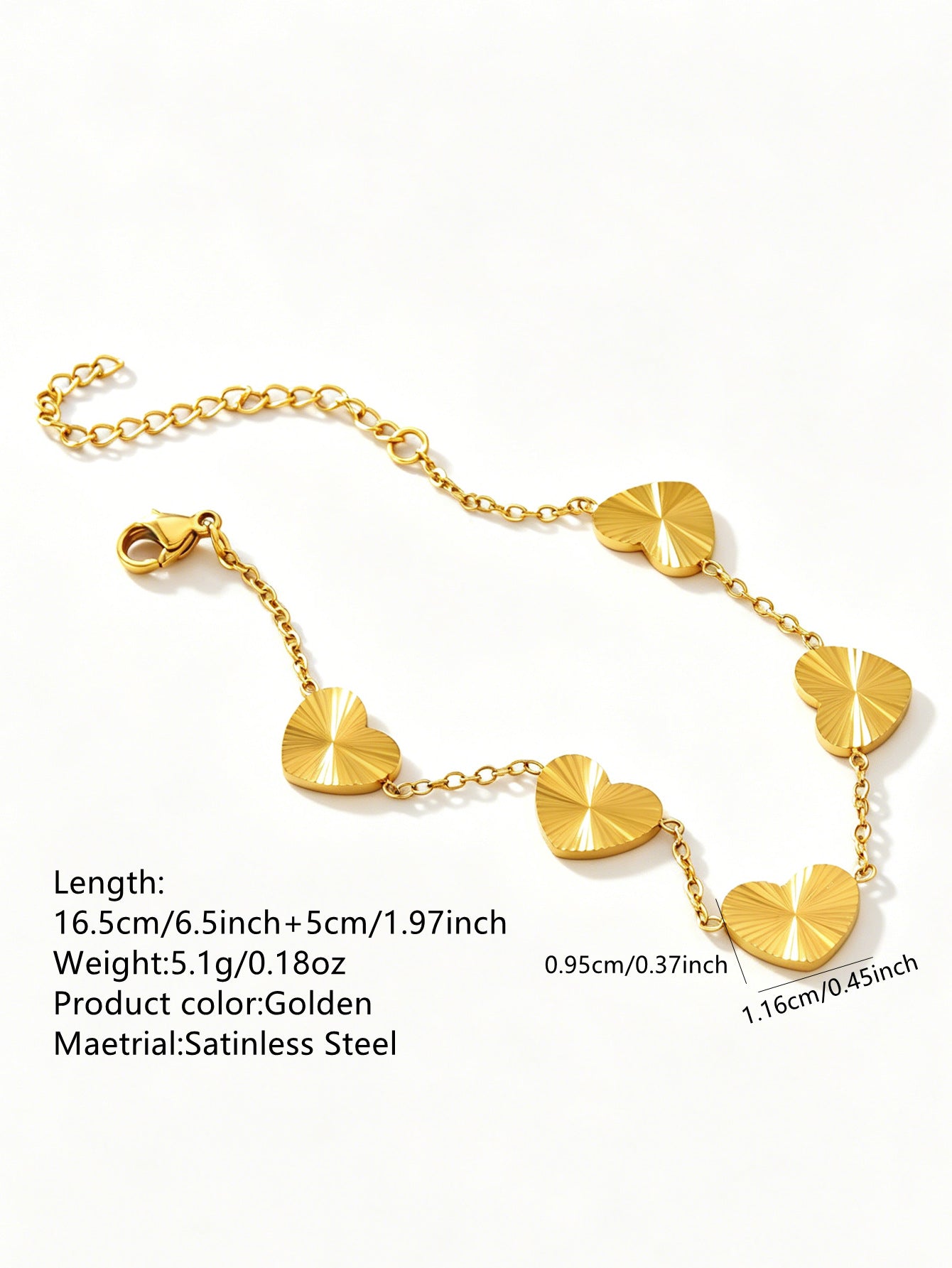 Wholesale Stainless Steel Heart Jewelry Set Earrings Necklace Bracelet for Boutique Resale