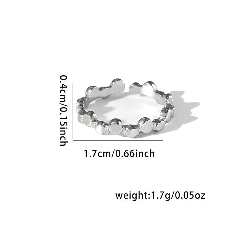 Wholesale Chic Geometric Hollow Leaf Open Ring,  Titanium Steel Electroplated,  Fashion Jewelry Accessory