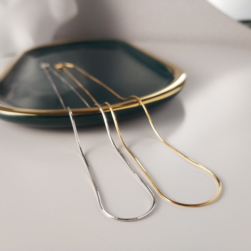 Wholesale S925 Sterling Silver Extremely Fine Plain Chain Snake Bone Necklace