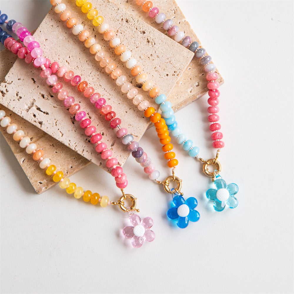 Wholesale Handmade Beaded Flower Necklace