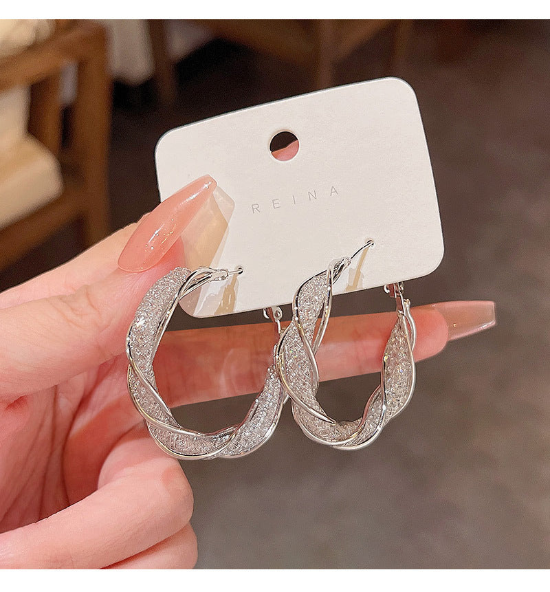 Wholesale  Crystal High Sense Ear Ring Sterling Silver Earrings