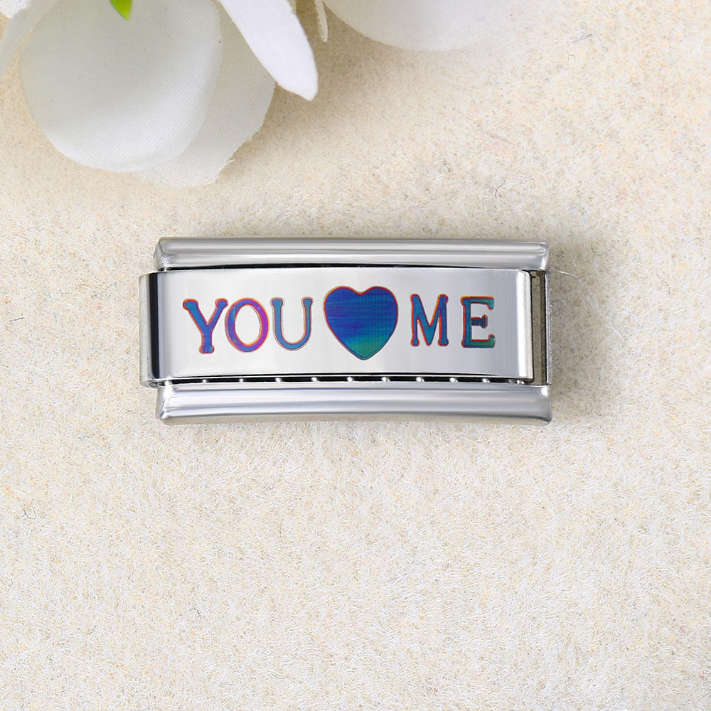 Wholesale  Italian Charm Bracelet 9mm DIY UV laser Creative Stainless Steel Composable Bracelet