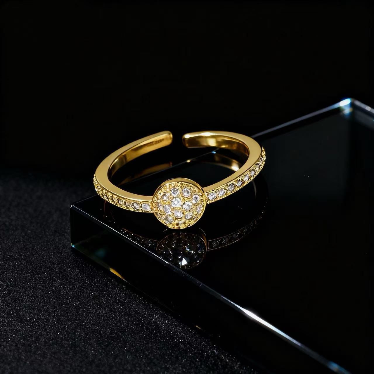 Wholesale Trendy Flower Open Ring For Women Zircon Pearl Rhinestone Design Jewelry Accessory Gift Everyday Wear Resale