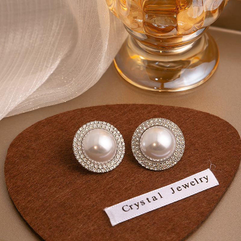 Wholesale pearl light luxury elegant silver needle steel needle alloy earrings ACC-ES-MDD007