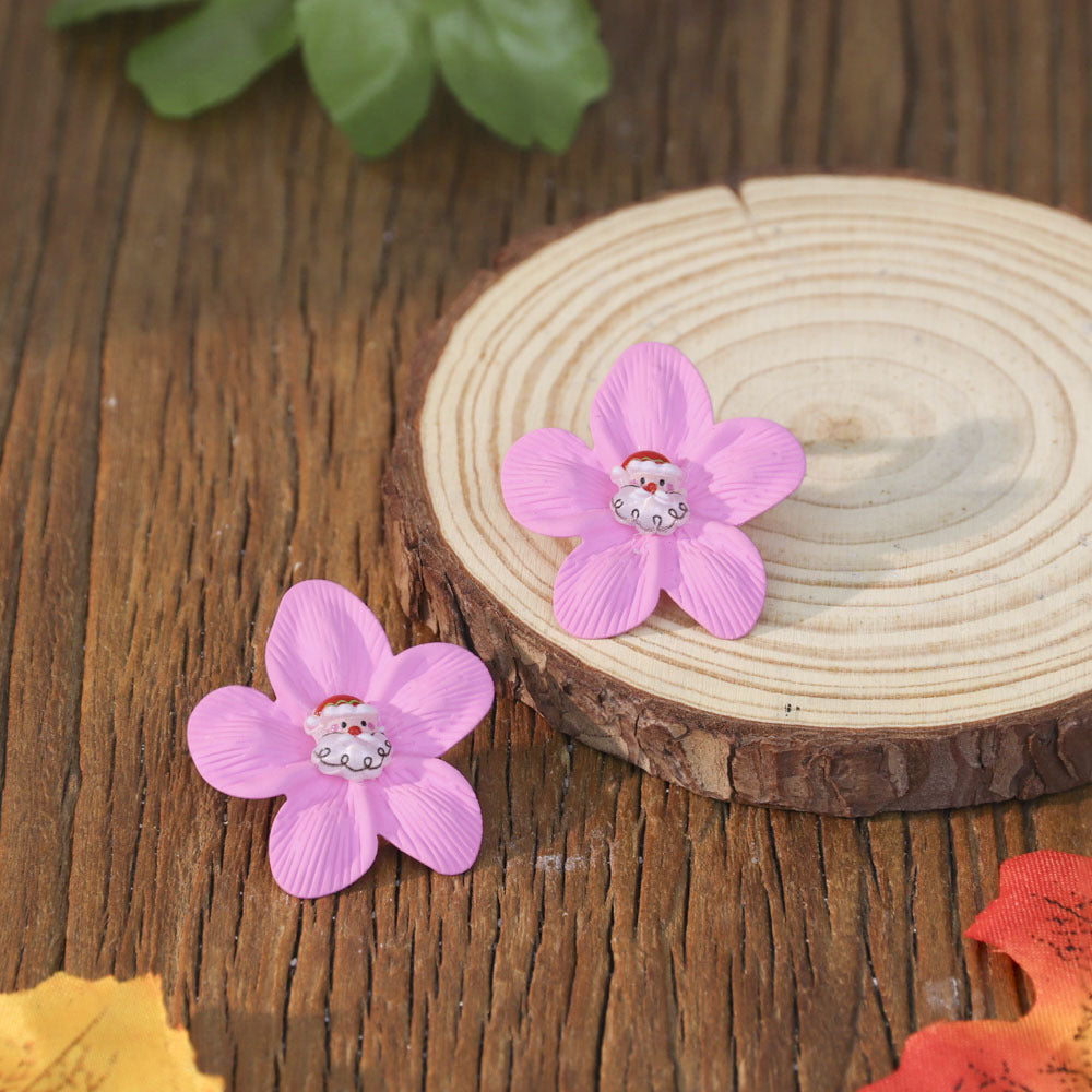 Wholesale spray-painted flower earrings