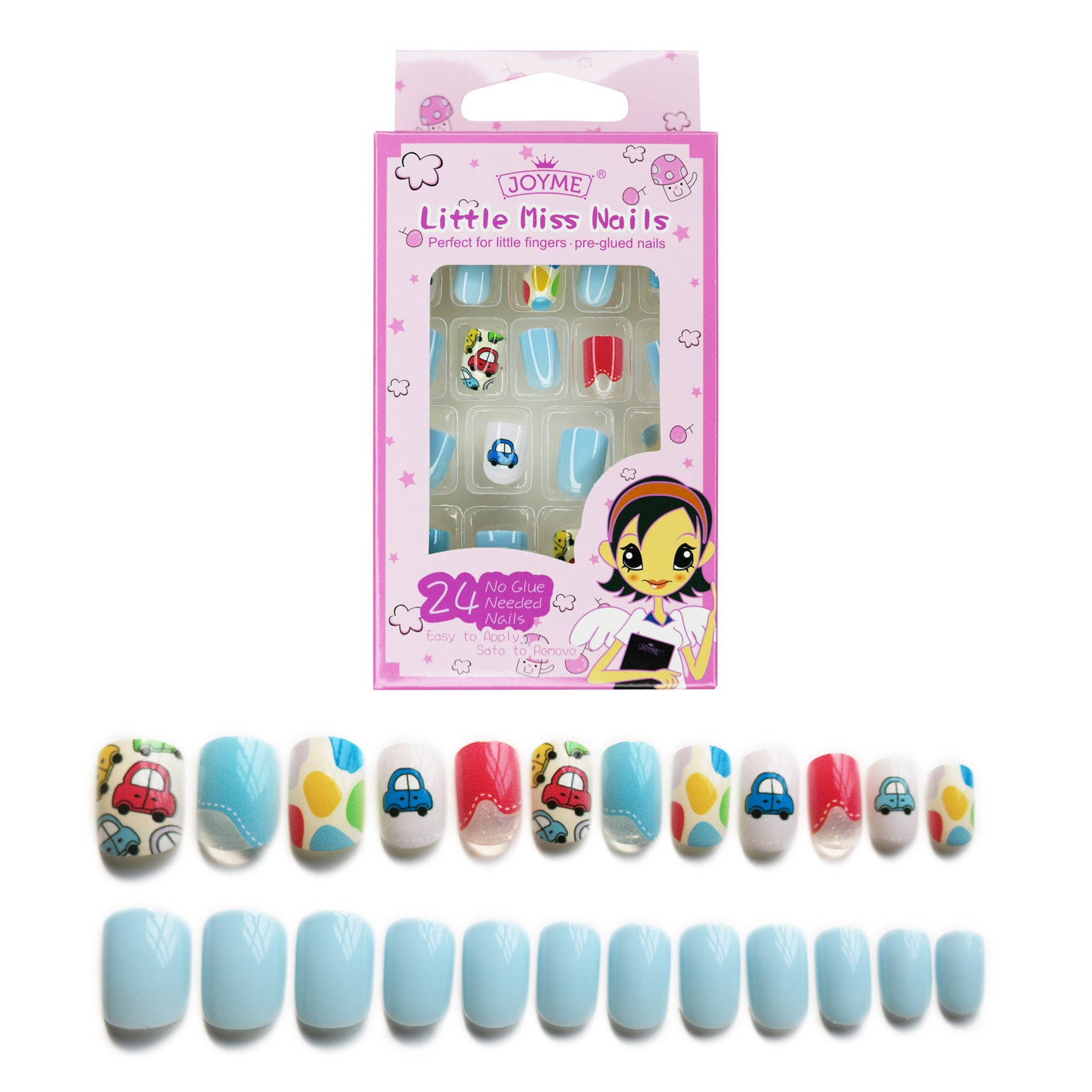 Wholesale of 24 Pieces of Children's Cartoon Cow Print Press on Nails Kits with Adhesive Nail Polish ACC-NS-XKQ010