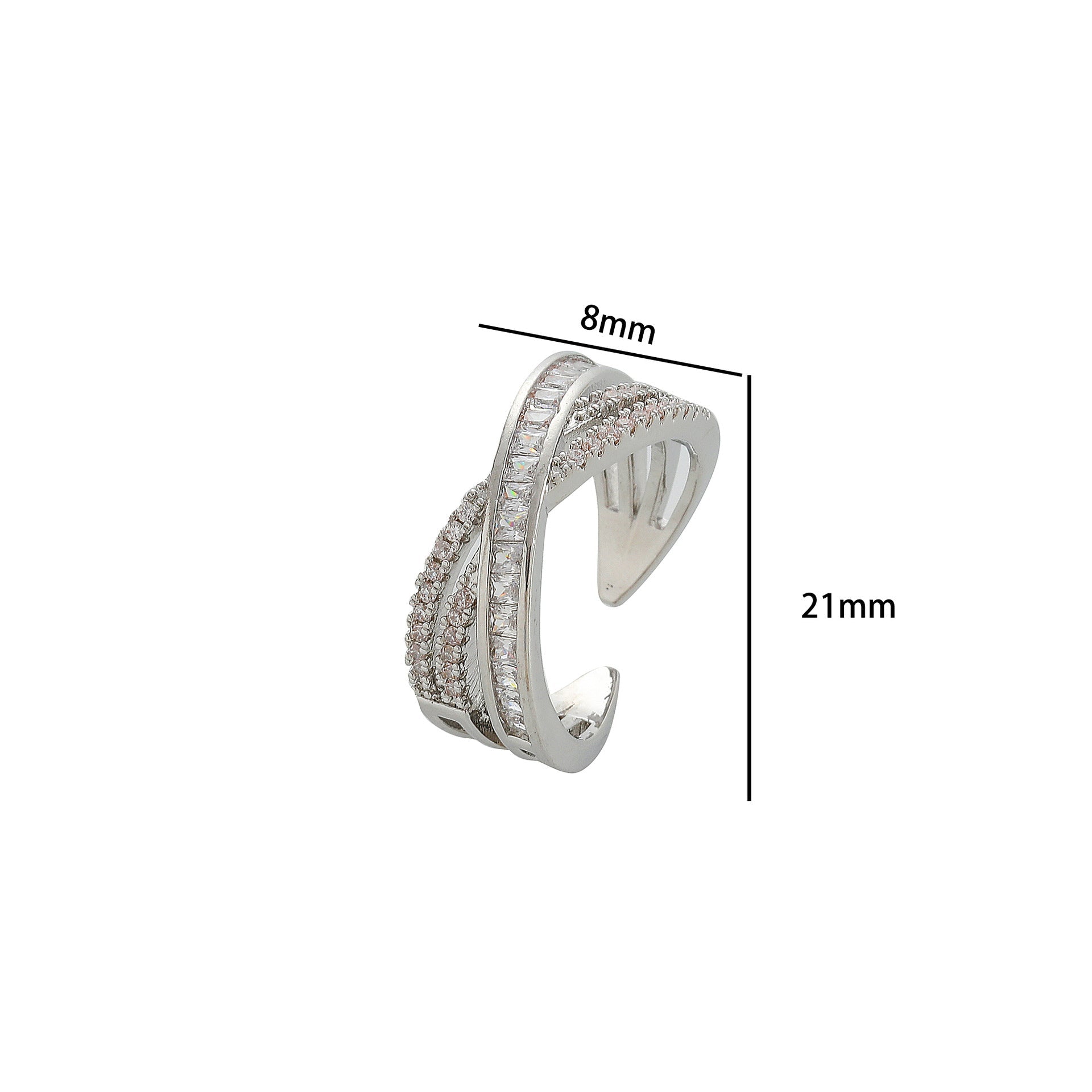 Wholesale double layer micro inlaid zircon open ring