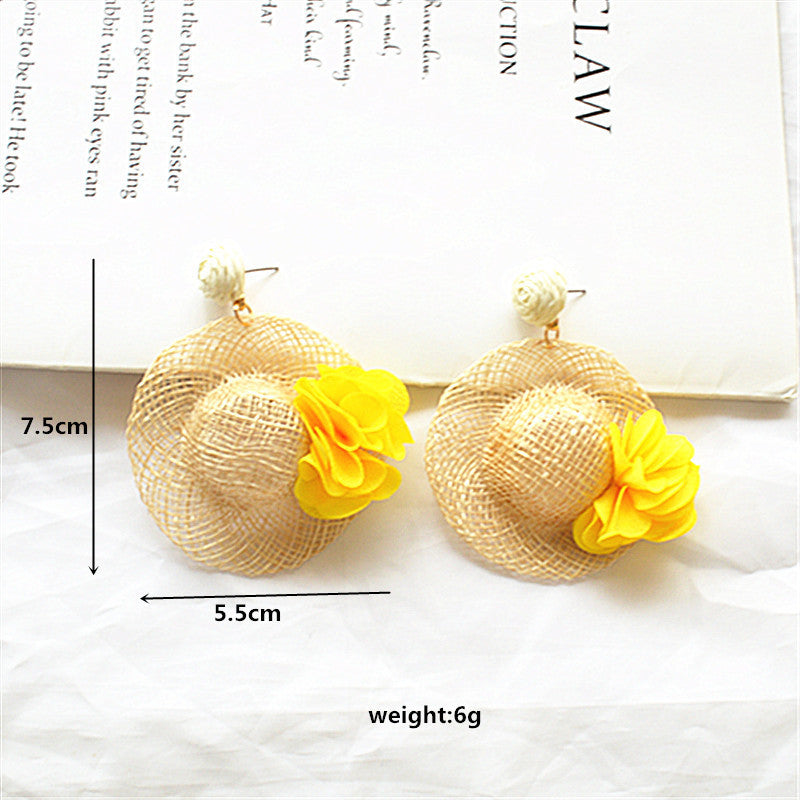 Wholesale Bohemian hand-woven earrings,  beach vacation style earrings