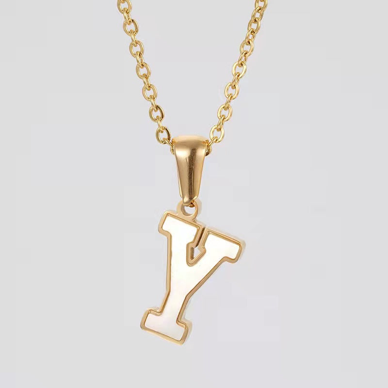 Wholesale Stainless steel letter necklace