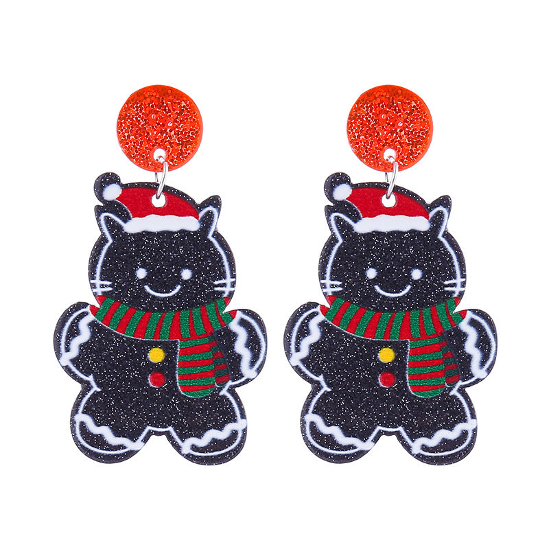 Wholesale Christmas Acrylic Cute Elk Snowman Series Earrings ACC-ES-CT031