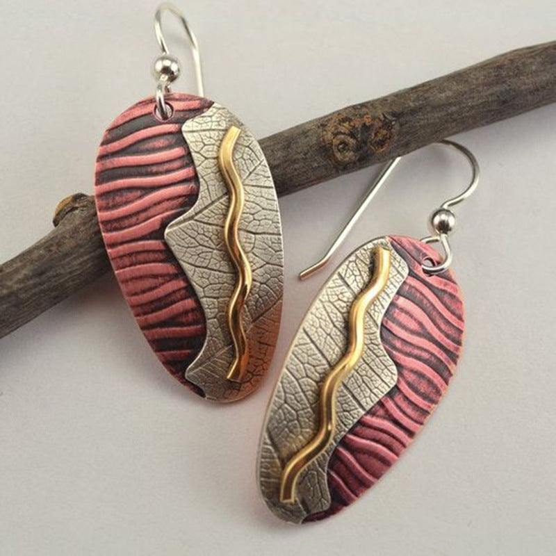 Wholesale Multi-color Metal Spiral Purple Drill Earrings