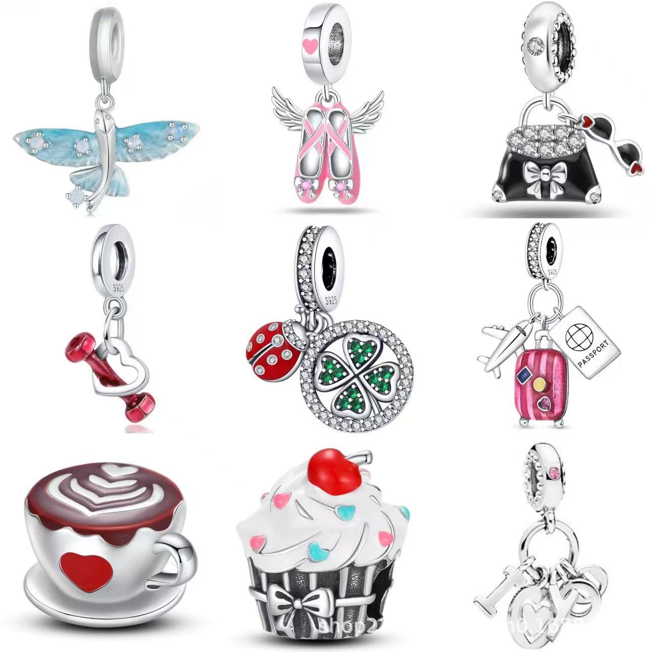Wholesale 5pcs Exquisite Enamel-Drip Crafts  DIY Beaded Bracelet Charms