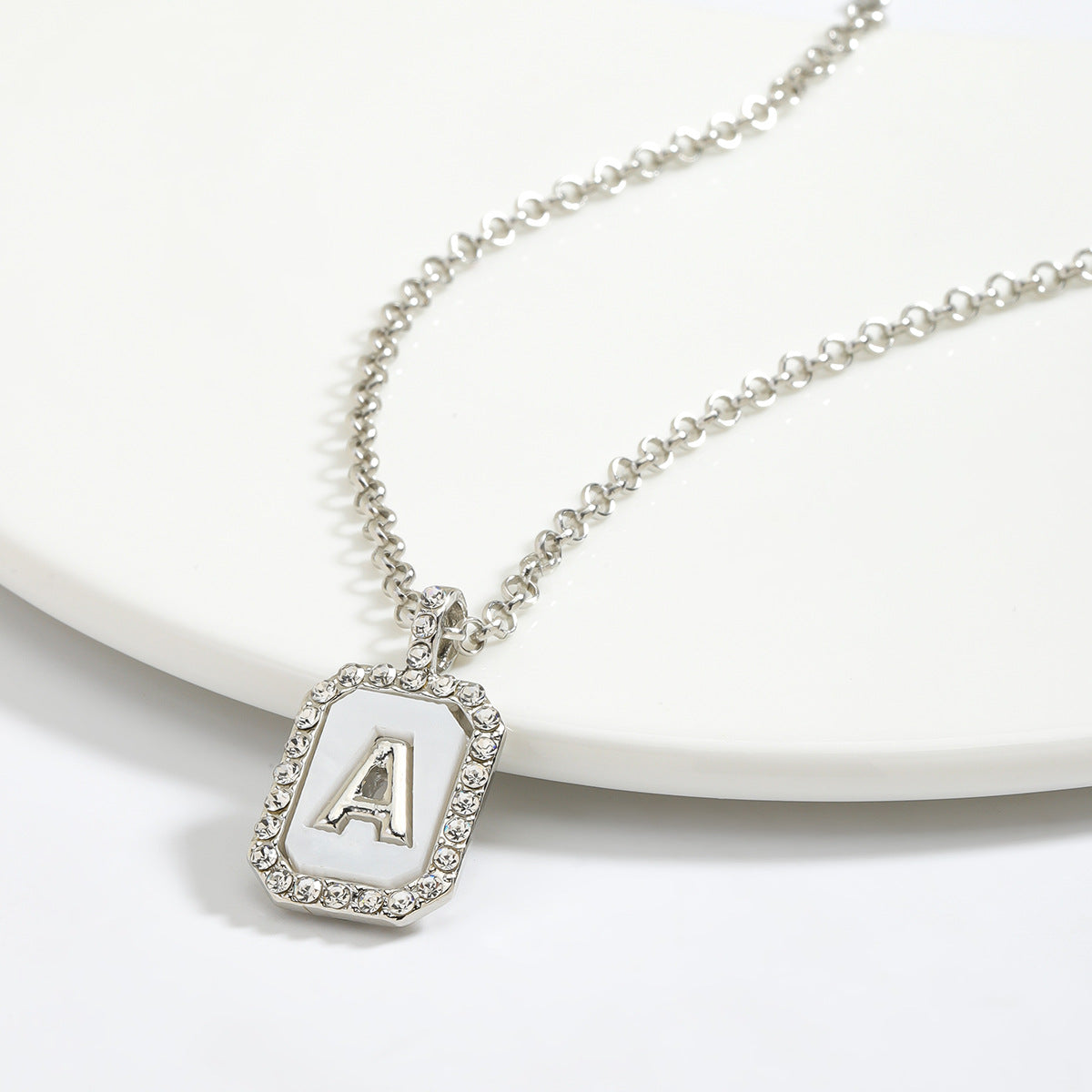 Wholesale Letter Diamond Set Alloy Necklace ACC-NE-JiaQi001