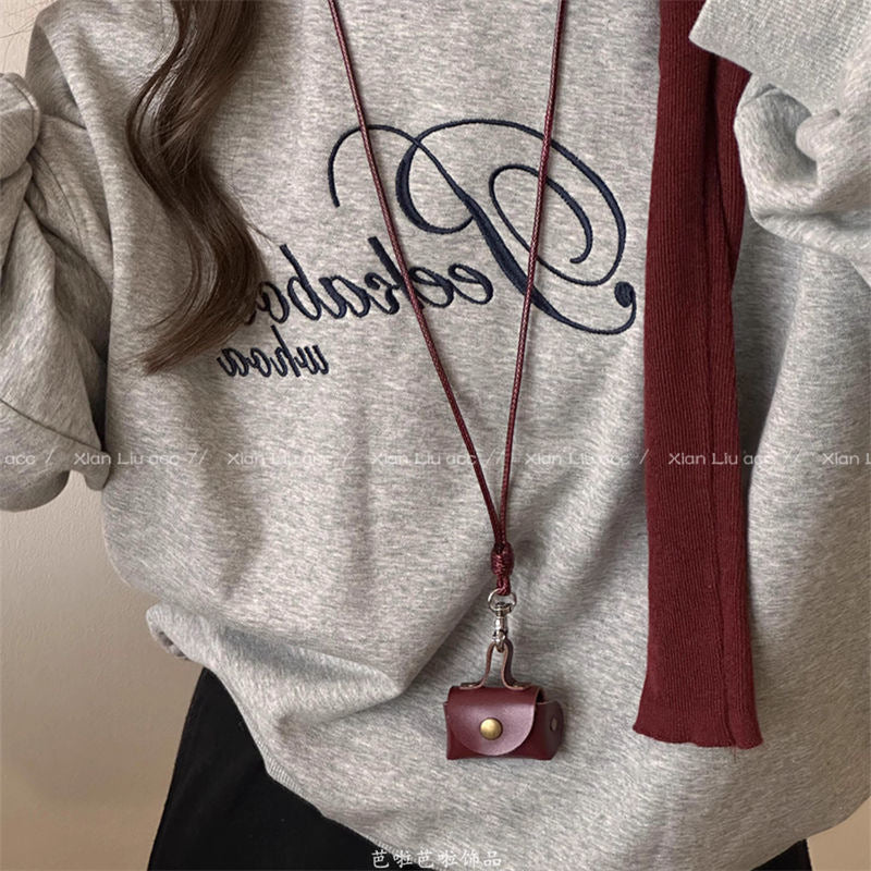 Wholesale Croissant Long Sweater Chain Necklaces