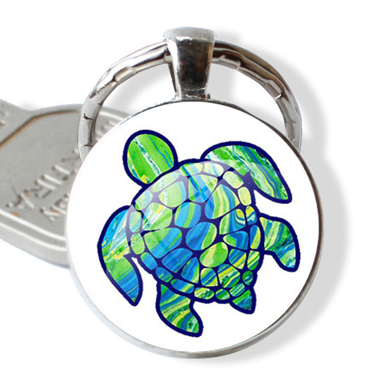 Wholesale Rendering of Colored Turtle Keychain Pendants, Time Gemstones, Turtle Keychains ACC-KC-JiaYun002
